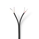 Audio Cable | 2 x 0.12 mm² | CCA | 100.0 m | Round | PVC | Black | Wrap