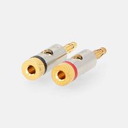 Banana Connector | Straight | Male | Gold Plated | Screw | Cable input diameter: 3.0 mm | Metal | Gold | 2 pcs | Cover Window Box