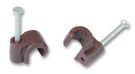 CABLE CLIP ROUND BROWN 7.00MM 100/BOX