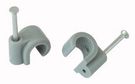 CABLE CLIP ROUND GREY 9.00MM 100/BOX