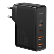 Sienas ātrais lādētājs GaN2 Pro 100W 2xUSB + 2xUSB-C QC4+ PD3.0 ar USB-C kabeli, melns