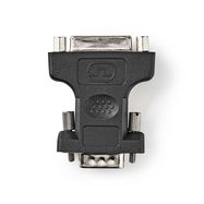 VGA Adapter | VGA Male | DVI-I 24+5-Pin Female | Nickel Plated | Straight | ABS / Metal | Black | Blister