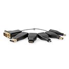 HDMI™ Adapter | DisplayPort Male / DVI-D 24+1-Pin Male / HDMI™ Micro Connector / HDMI™ Mini Connector / Mini DisplayPort Male / USB-C™ Male | HDMI™ Female | Gold Plated | Straight | PVC | Black | 1 pcs | Box