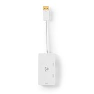 DisplayPort Adapter | DisplayPort Male | DVI-D 24+1-Pin Female / HDMI™ Output / VGA Female | 4K@60Hz | Gold Plated | Switchable | 0.20 m | Round | ABS | ABS | White | Box