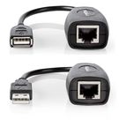USB 2.0 aktīvais pagarinātāja kabelis | A Male - A Female | 50 m | Melns USB1.1
