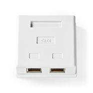 Network Wall Box | Surface Mount | 2 port(s) | STP CAT6 | Straight | Female | Gold Plated | PVC | White | Box