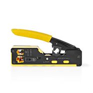 Crimp pliers | CAT5 / CAT5e / CAT6 / CAT6a / CAT7 / RJ12 / RJ45 | Cutting / Plier / Stripping | Rubber / Steel | Black / Yellow
