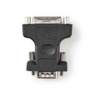 VGA Adapter | VGA Male | DVI-I 24+5-Pin Female | Nickel Plated | Straight | ABS / Metal | Black | Polybag