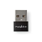 USB-A Adapter | USB 2.0 | USB-A Male | USB-C™ Female | 480 Mbps | Round | Nickel Plated | Black | Box