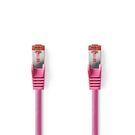 CAT6 Network Cable | RJ45 Male | RJ45 Male | S/FTP | 15.0 m | Round | LSZH | Pink | Polybag