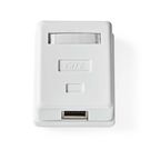 Network Wall Box | On-Wall | 1 port(s) | STP CAT6 | Straight | Female | Gold Plated | PVC | White | Envelope