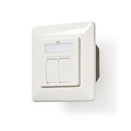 Network Wall Box | Flush Mount | 2 port(s) | CAT6a | Straight | Female | Gold Plated | PVC | White | Envelope