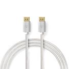DisplayPort Cable | DisplayPort Male | DisplayPort Male | 8K@60Hz | Gold Plated | 2.00 m | Round | Braided | Silver | Cover Window Box