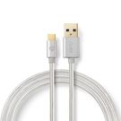 USB Cable | USB 3.2 Gen 1 | USB-A Male | USB-C™ Male | 15 W | 5 Gbps | Gold Plated | 2.00 m | Round | Braided / Nylon | Aluminium | Cover Window Box