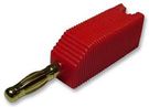 4MM PLUG, RED, STACKABLE, PK2