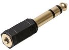 ADAPTOR, 3.5MM TO 6.35MM JACK, GOLD