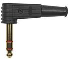 STEREO PLUG, R/A, 3POS, 1/4", CABLE, BLK