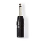 XLR Adapter | XLR 3-Pin Male | 6.35 mm Male | Nickel Plated | Straight | Metal | Black | 1 pcs | Polybag