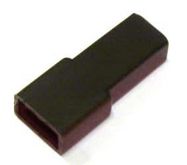 Kontaktu izolators F-6.3mm melns plastmasas