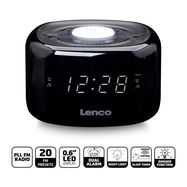FM Clock Radio with Night Light Black