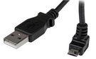 LEAD, USB A TO UP ANGLE MICRO B, 1M BLK
