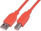 LEAD, USB2.0 A MALE - B MALE, RED 2M