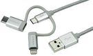 USB MULTI-CHARGER CABLE, BRAIDED, 1M
