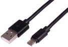 LEAD, USB A MALE-MICRO B MALE,BLACK 0.5M