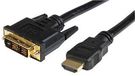CABLE ASSY, HDMI PLUG-DVI D PLUG, 5M