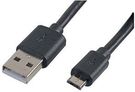 LEAD, USB A MALE-MICRO B MALE,BLACK 0.5M