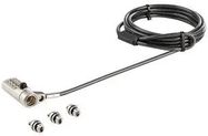 LAPTOP CABLE LOCK, UNIVERSAL, 3-IN-1, 2M