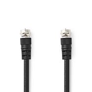 Satellite & Antenna Cable | F Male | F Male | Nickel Plated | 75 Ohm | Double Shielded | 1.50 m | Round | PVC | Black | Label