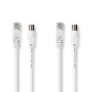 Coax Cat6 Combi Cable | IEC (Coax) Male / RJ45 Male | IEC (Coax) Female / RJ45 Male | Nickel Plated | RG58 | 75 Ohm | Double Shielded | 3.00 m | Round | PVC | White | Label
