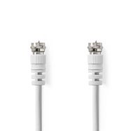 Satellite & Antenna Cable | F Male Quick | F Male Quick | Nickel Plated | 75 Ohm | Double Shielded | 10.0 m | Round | PVC | White | Box