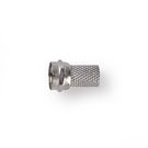 F-Connector | Straight | Male | Nickel Plated | 75 Ohm | Twist-on | Cable input diameter: 6.4 mm | Zinc Alloy | Silver | 25 pcs | Polybag