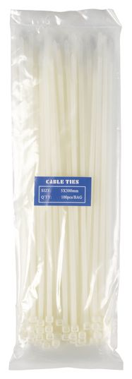 Cable Ties | 300 mm | 100 pcs | White