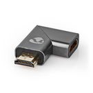 HDMI™ Adapter | HDMI™ Connector / HDMI™ Male | HDMI™ Output | Gold Plated | Angled Right | Aluminium | Gun Metal Grey | 1 pcs | Cover Window Box