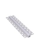 Aluminum profile with white cover for LED strip, anodized, recessed, architectural, for ceilings/walls, DEOLINE P, 2m