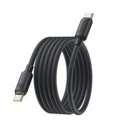Kabelis USB C kontaktdakša - USB C kontaktdakša, 1m 100W magnētiskais putu silikons, melns BASEUS