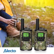 Set of 2 walkie talkies range up to 7 kilometers Camouflage