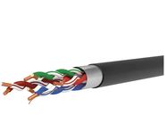 Āra F/UTP CAT5E kabelis 24AWG, melns, Eca