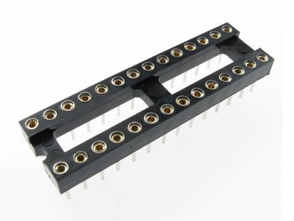 Сокет для микросхемы DIP28 7,62 мм RoHS IC/28GN-F
