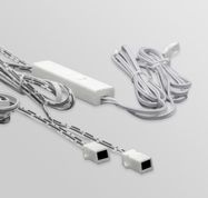 LED Slēdzis 12-24V 4A, ON-OFF, divi sensori, virspusējs, plastmasas, balts, durvju/rokas kustību kontrolei