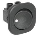 Круглый черный переключатель ВКЛ-ВЫКЛ, фиксированный, 2к. 6 А / 250 В перем. тока, Ø24,0 мм, SPST