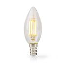 LED Filament Bulb E14 | Candle | 4.5 W | 470 lm | 2700 K | Dimmable | Warm White | Retro Style | 1 pcs | Clear