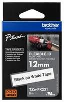PET FILM TAPE, ADHESIVE, BLACK ON WHITE
