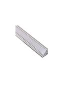 Aluminum profile with white cover for LED strip, anodized, corner 30/60° TRI-LINE MINI, 2m