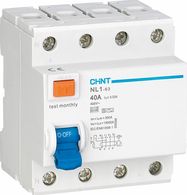 NL1-63 4N 30MA AC tipa 40A RCD, CHINT