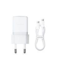 Sienas ātrais lādētājs Palm 30W USB-C QC3.0 PD3.0 ar USB-C kabeli 1 m, balts