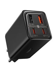 Sienas ātrais lādētājs GaN6 Pro 65W 2xUSB-A + 2xUSB-C QC PD ar USB-C kabeli 1 m, melns